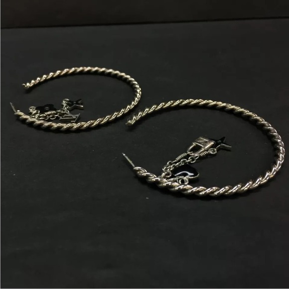 Louis Vuitton Creole Sweet Monogram Silver Tone Pierced Earring - Picture 6 of 8